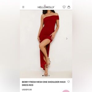 Hello Molly Red One Shoulder Maxi Dress